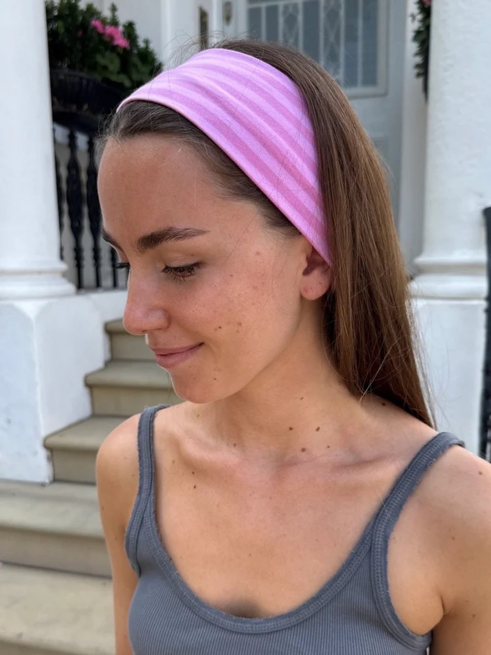Brandy melville pink striped headband